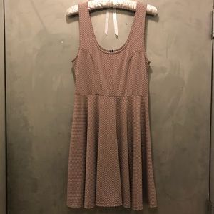 FREE PEOPLE Tan Polka Dot Skater Dress, size Small